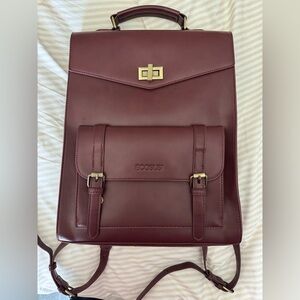 Burgundy Leather Backpack